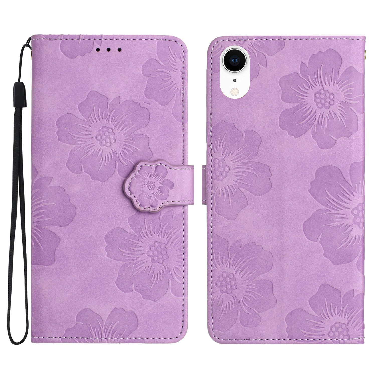 For iPhone XR 6.1 inch Flowers Pattern Anti-drop Phone Case PU Leather Stand Wallet Cover For iPhone XR 6.1 inch Flowers Pattern Anti-drop Phone Case PU Leather Stand Wallet Cover